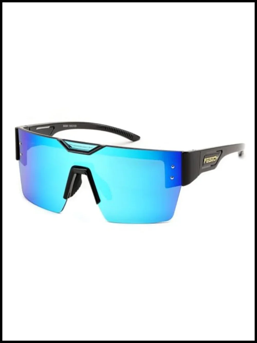 Big Oversized Square Frame UV400 Mirrored Sunglasses for Cycling Driving
